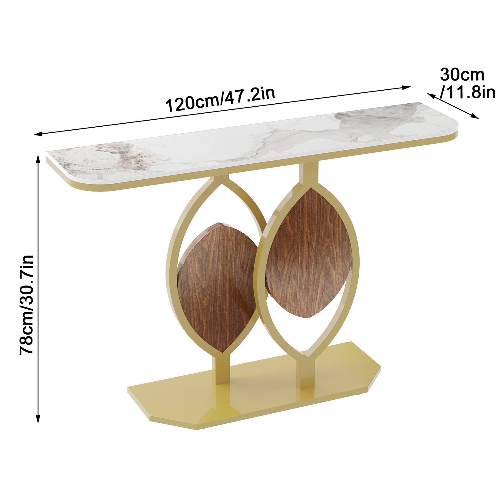 Deluxe Console Entry Table Golden Base