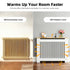 FATIVO Radiator Cover | Intenal Height 90.5cm | Vertical Slatted White Radiator Cover w/ Wood-grain Top, MDF Heater Cover
