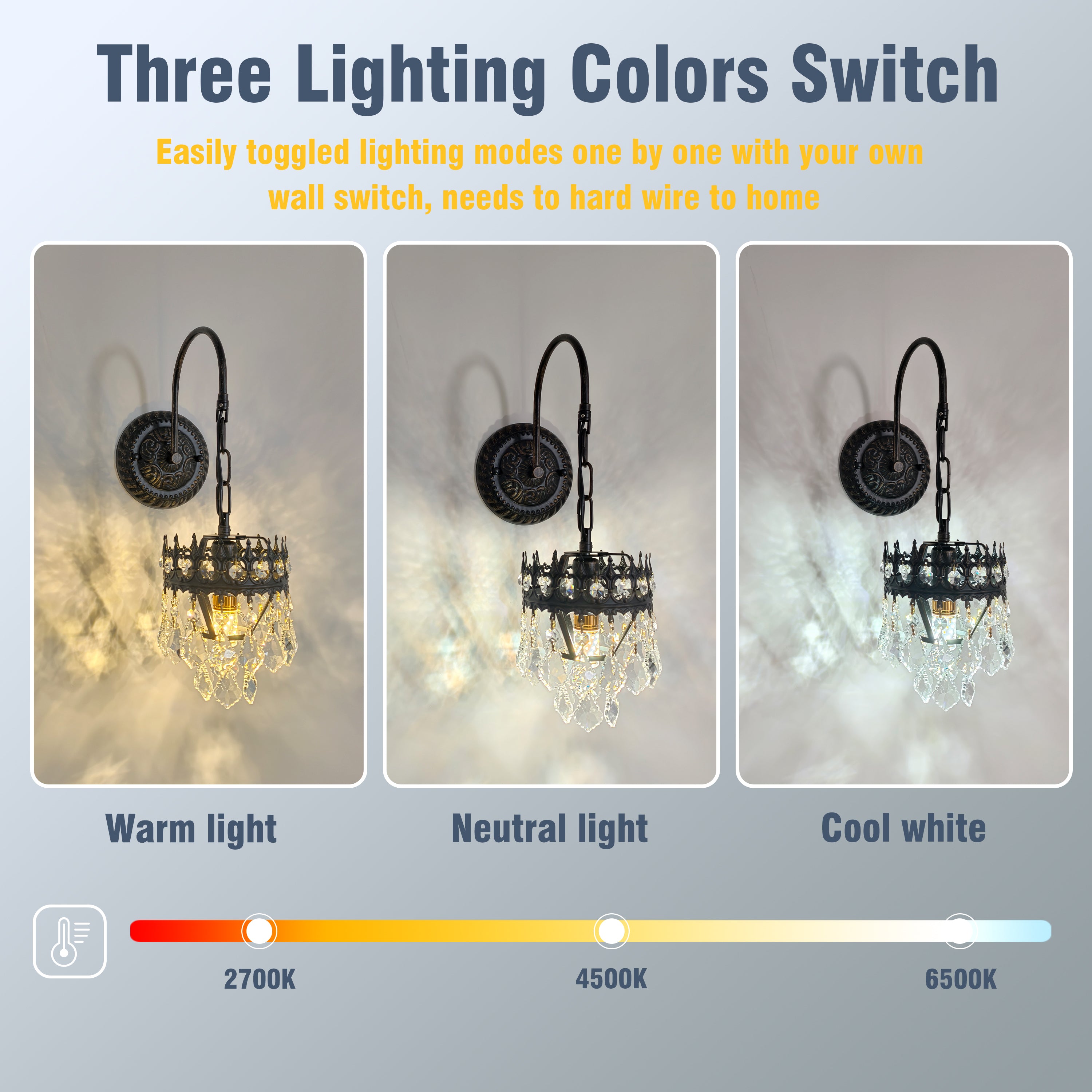 Crystals Wall Sconce: American Vintage Hardwired Crystal Wall Sconces Lighting Fixture