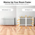 FATIVO Radiator Cover: Internal Height 90.5cm | Horizontal Slatted Radiator Cover with Natural Wood Texture Top, White MDF Wall Heater Cover for Old, Compact Radiators