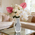 Silver Crushed Diamond Table Flower Vase for Dried Flowers Mirrored Table Centerpiece