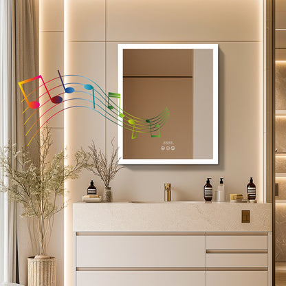 Innovative Rectangle Bathroom Lighted Cabinet w/ Socket, Bluetooth, Anti-fog