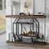 47.3" Long Console Table Industrial Sofa Table with Geometric Base Storage Shelf