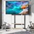 Mobile TV Floor Stand TV Cart 40”-100” TV Mount Stand Load 100KG with Wood Shelf
