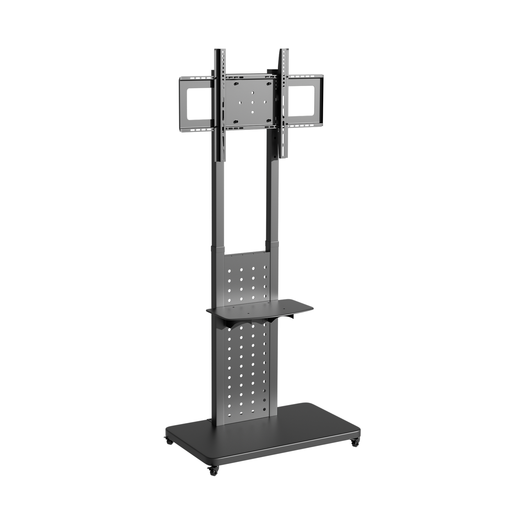 TV Floor Stand on Wheels with Storage Shelves Trolley TV Mount for 32’’-65'' TV LCD