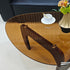 Triangular Glass Center Table Noguchi Coffee Table with Amber-tinted Tempered Glass Top