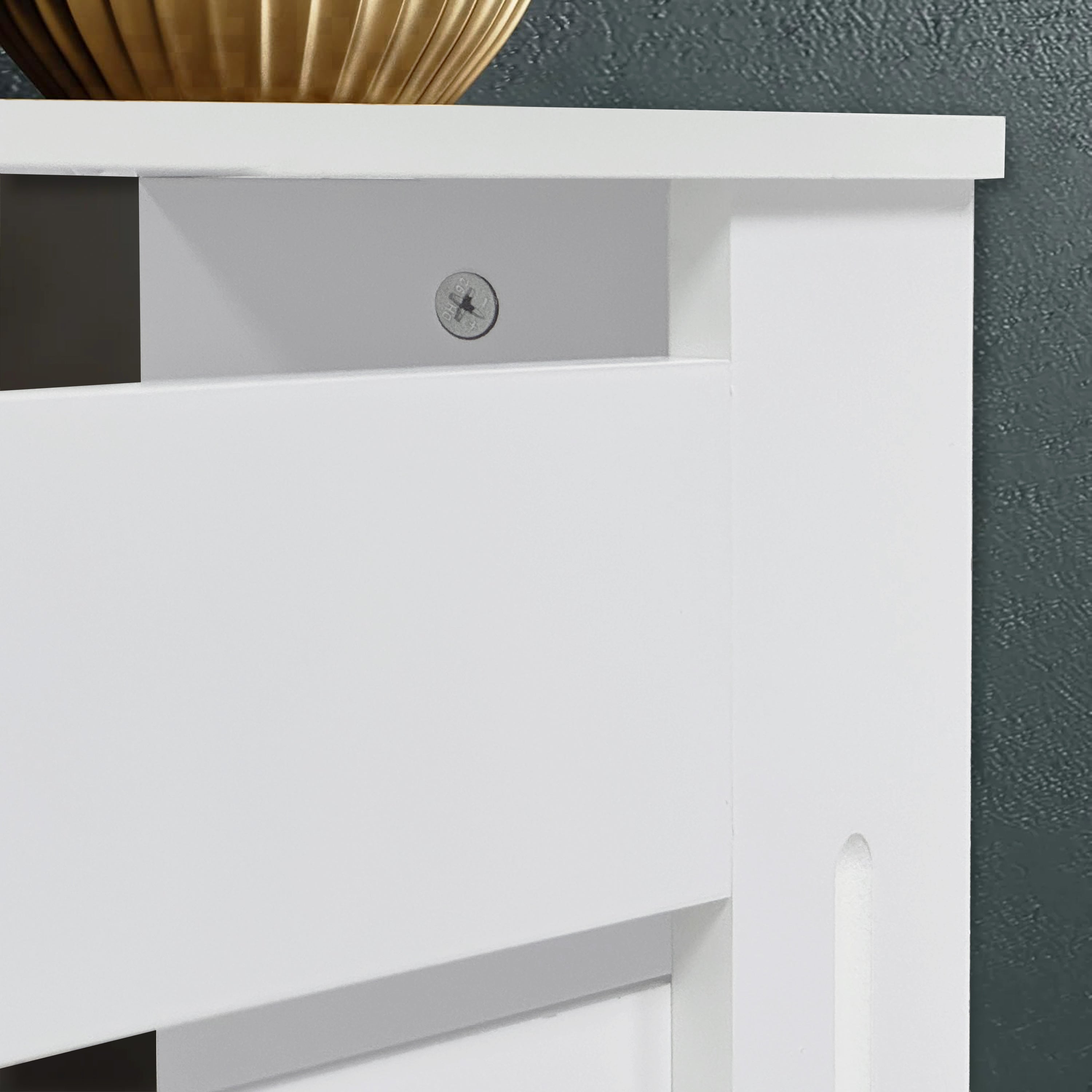FATIVO High Radiator Cover Wood Cabinet: Internal Height 100cm White Heater Cover, Horizontal/Vertical Slats Radiator Cover Option