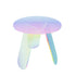 Round Iridescent Rainbow Acrylic End Table w/ PVC Table Cover Acrylic Side Table
