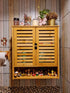 Bathroom Cabinet Bamboo Over-The-Toilet Storage Organizer Wall Mounted Kitchen Shelves