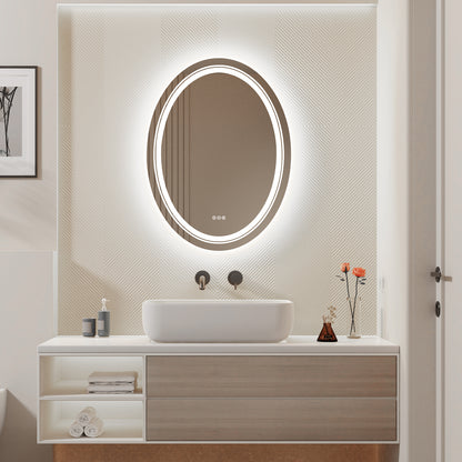 Oval Illuminated Bathroom Mirror