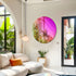 Round Wall Hanging Mirror with Iridescent Effect Dazzling Glass Decor Mirror