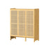 Bamboo Shoe Cabinet: 6 Tier Shelves Shoe Storage Cabinet with Hollow Doors Shoe Rack for Entryway