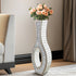 Crushed Diamond Floor Vase: Silver Mirror Vase Geometric Bling Floor-Standing Luxury Home Decor