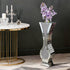 Silver 27” Tall Mirrored Vase Crushed Diamond Floor Vase Pampas Faux Flower Vase