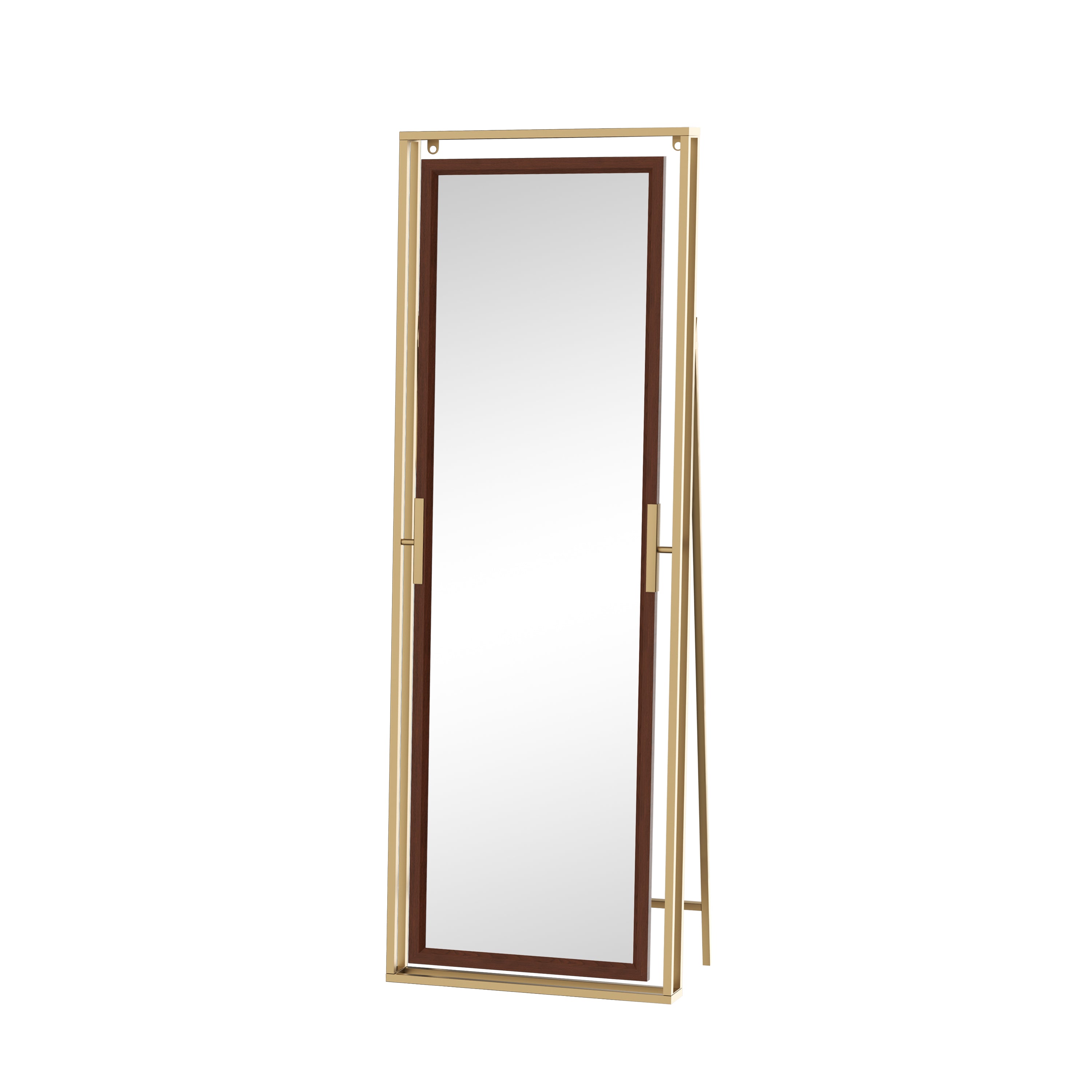 Full Length Mirror with Stand Wood Frame Wall Hanging/ Standing Dressing Mirror