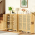 Bamboo Shoe Cabinet: 6 Tier Shelves Shoe Storage Cabinet with Hollow Doors Shoe Rack for Entryway
