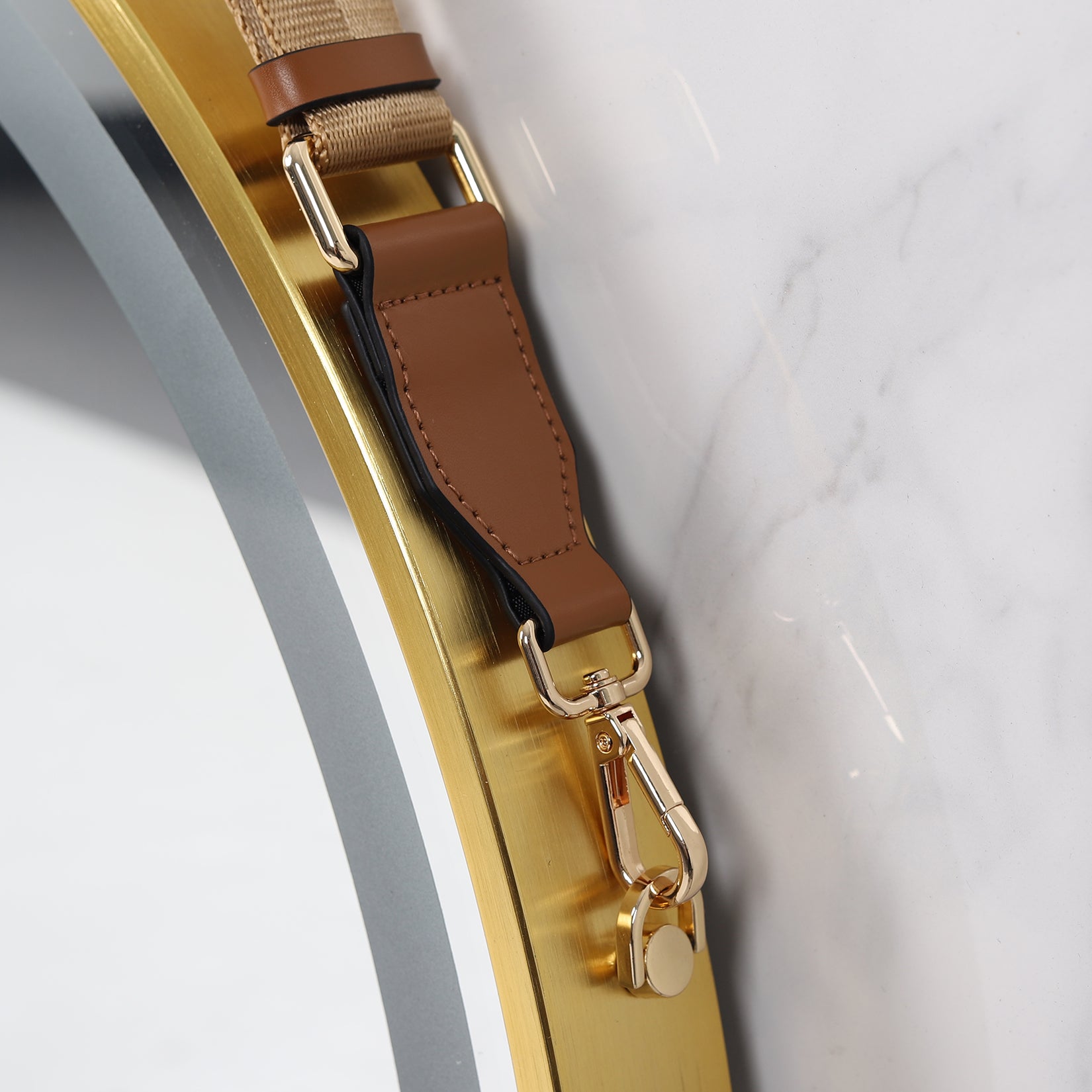 Illuminated Bathroom Mirror with Hanging Rope - Touch Control, Color-changing