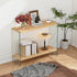Rectangular Console Table Wood-finish MDF Sofa Side Storage Table Glass Frame