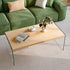 Rectangular Coffee Table: New Release Wood-tone MDF Coffee Table with Tempered Glass Legs
