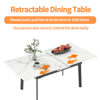 51.1"-62.9" Extendable Rectangle Dining Table