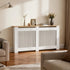 FATIVO Radiator Cover | Internal Height 81cm |  Vertical Slatted Heater Radiator Cover White MDF Radiator Cover with Wood Texture Nature Top for Living Room, Bedroom