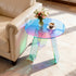 Round Iridescent Rainbow Acrylic End Table w/ PVC Table Cover Acrylic Side Table