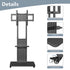 TV Floor Stand on Wheels with Storage Shelves Trolley TV Mount for 32’’-65'' TV LCD