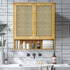 Solid Wood Bamboo Bathroom Wall Cabinet Over the Toilet Kitchen Storage Cabinet
