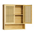 Solid Wood Bamboo Bathroom Wall Cabinet Over the Toilet Kitchen Storage Cabinet