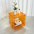 Square Cube Acrylic Record Player Table Open Storage Shelf Acrylic Sofa Side Table
