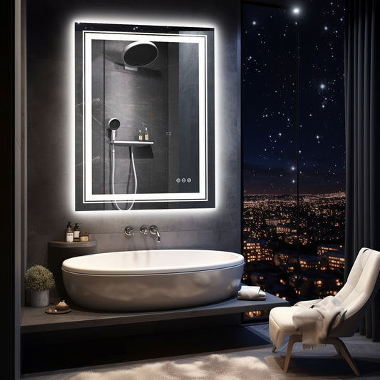 Rectangle Led Illuminated Bathroom Mirror