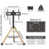 Rolling Tripod TV Floor Stand for 40”-75” TV Bracket on Wheels VESA 600*400mm
