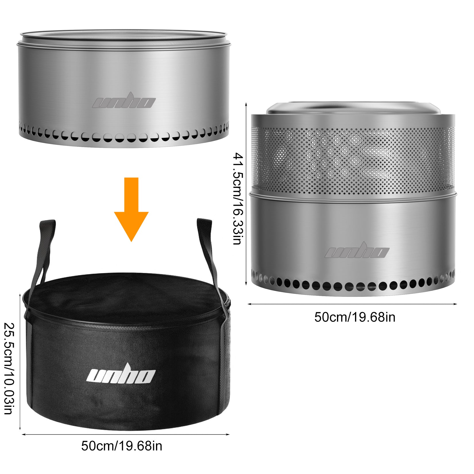 Outdoor Stainless Steel Camping Fire Pit Stove for Firewood Burning