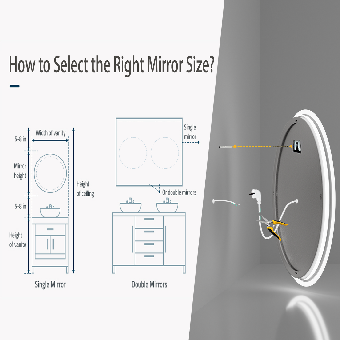 Dimmable Round Led Bathroom Mirror