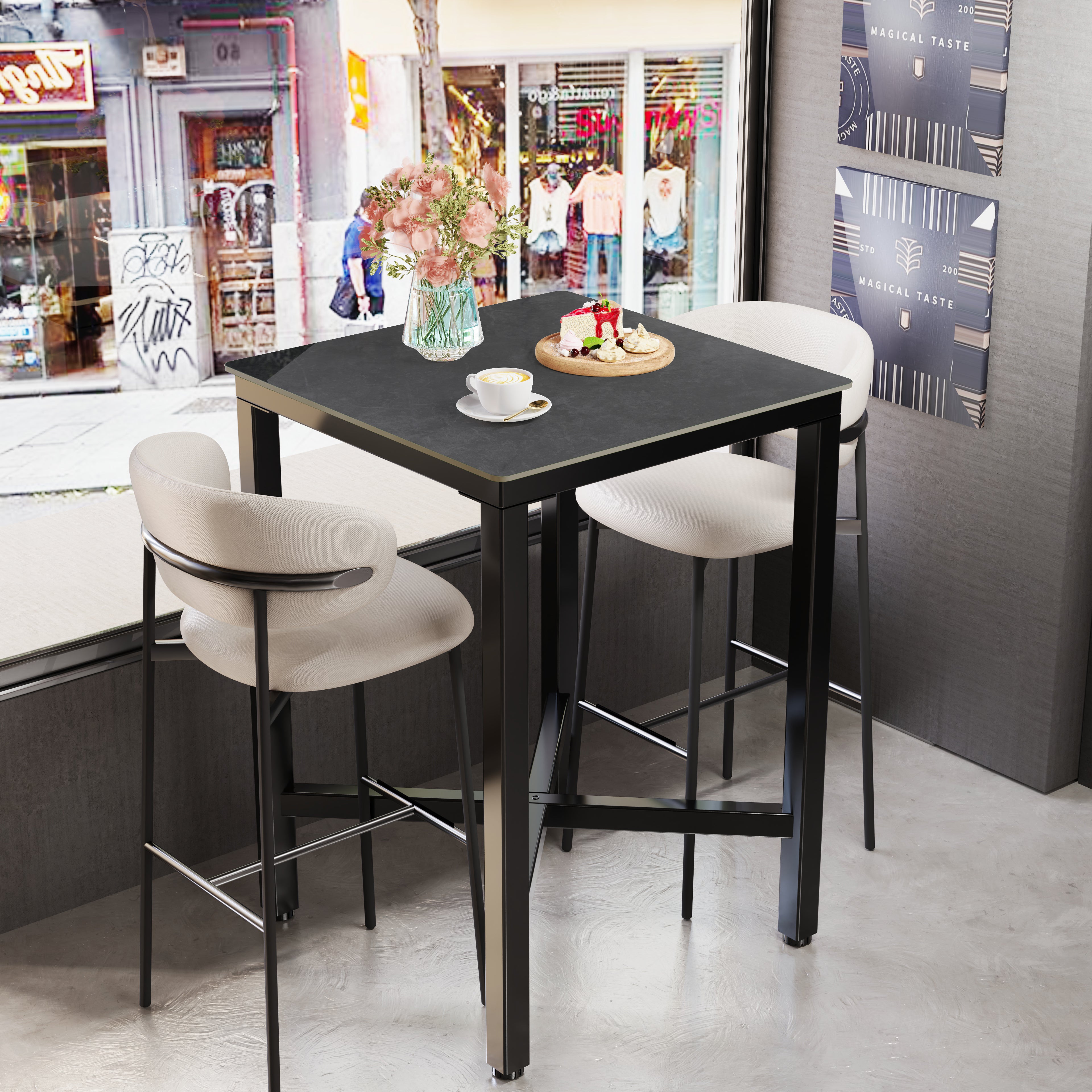 Breakfast Bar Bar Style Dining Room Sets Home Bar Table 2/4 Stools