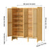 Bamboo Shoe Cabinet: 6 Tier Shelves Shoe Storage Cabinet with Hollow Doors Shoe Rack for Entryway