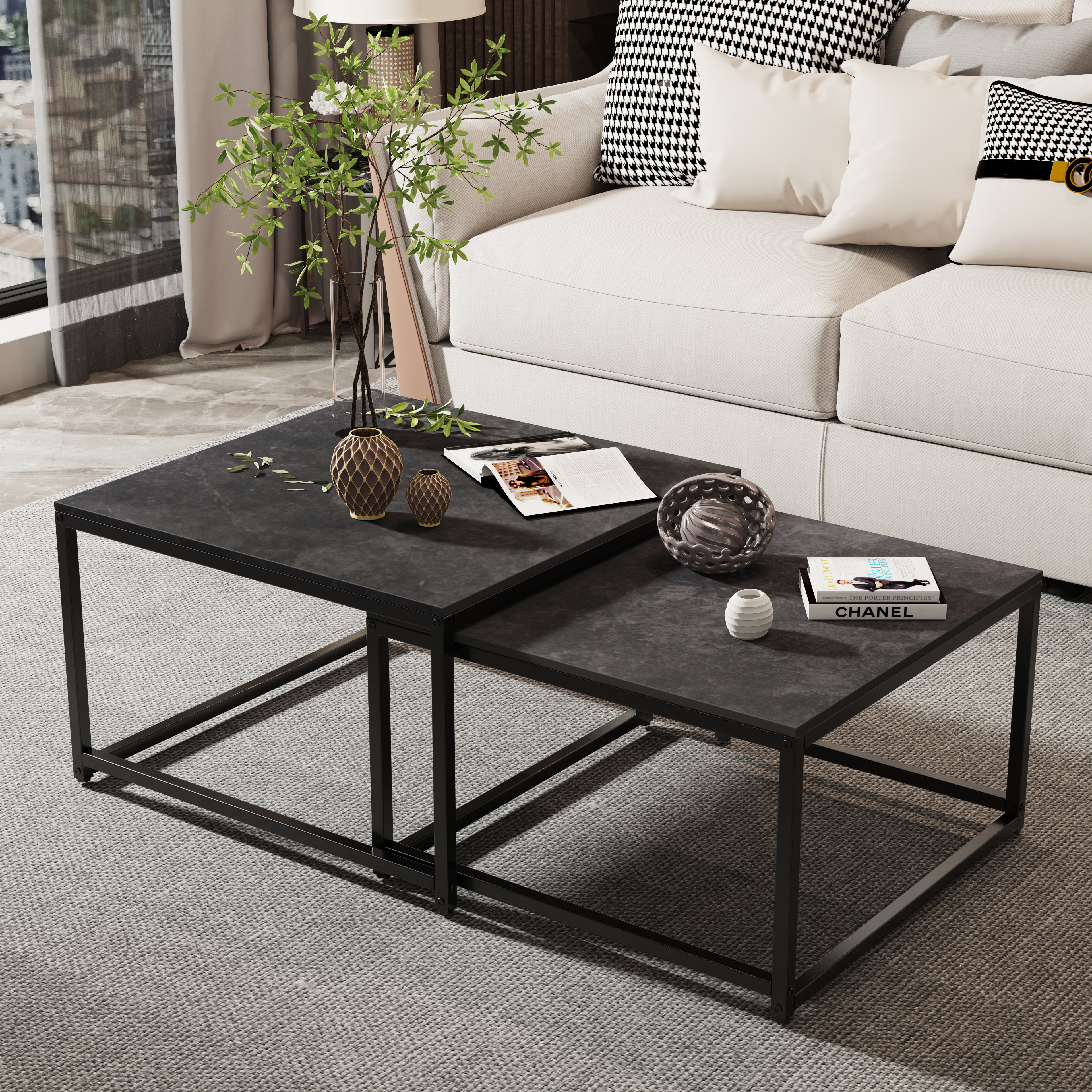 Modern-Inspired Nesting Coffee Table Set