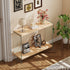 Rectangular Console Table Wood-finish MDF Sofa Side Storage Table Glass Frame