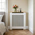 FATIVO Radiator Cover | Intenal Height 90.5cm | Vertical Slatted White Radiator Cover w/ Wood-grain Top, MDF Heater Cover