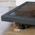 47.3" Long Console Table Industrial Sofa Table with Geometric Base Storage Shelf