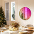 Round Wall Hanging Mirror with Iridescent Effect Dazzling Glass Decor Mirror