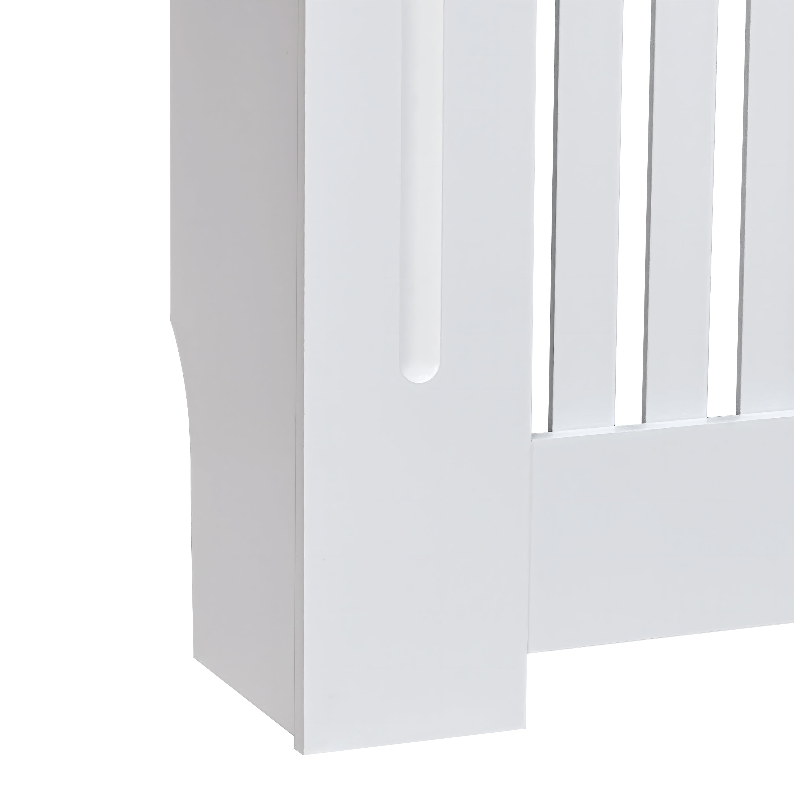 FATIVO Radiator Cover | Internal Height 81cm |  Vertical Slatted Heater Radiator Cover White MDF Radiator Cover with Wood Texture Nature Top for Living Room, Bedroom