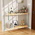 Rectangular Console Table Wood-finish MDF Sofa Side Storage Table Glass Frame