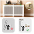 FATIVO Radiator Cover | Intenal Height 90.5cm | Vertical Slatted White Radiator Cover w/ Wood-grain Top, MDF Heater Cover