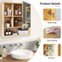 Bathroom Mirror Cabinet Wall Mounted Bamboo Medicine Cabinet Storage Stand