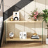 Rectangular Console Table Wood-finish MDF Sofa Side Storage Table Glass Frame