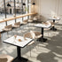 Square Kitchen Dining Table No Chairs Sintered Stone Top Leisure Bistro Tulip Table for 2-4 People