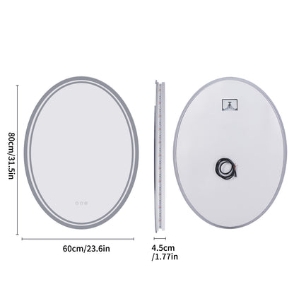 Oval Dimmable Backlight Lighted Bathroom Mirror