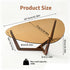 Organic Triangle Glass Center Coffee Table for Living Room, with Amber-Tinted Tempered Glass Tabletop Rubber Wooden Frame