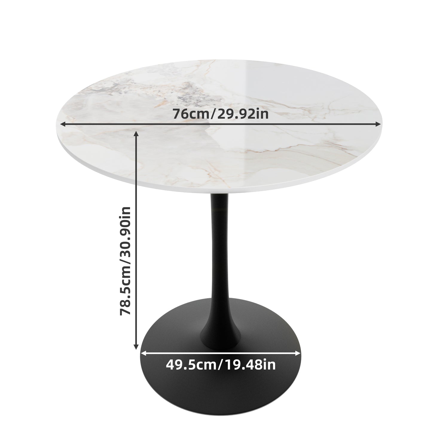 Sintered Stone Round Dining Table Kitchen Table Pedestal Base